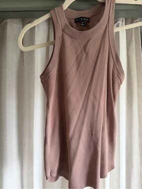 Miou Miu Must Ribbed Tank Top - Mauve Brown